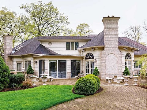 The patio and backyard of the home featured on 'The Sopranos'.