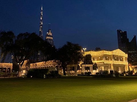 Dubai Palace was decorated with lights to celebrate the upcoming wedding celebrations of the Al Maktoum family.