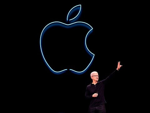 Apple CEO Tim Cook presents the keynote address during Apple's Worldwide Developer Conference (WWDC) in San Jose, California on June 3, 2019.