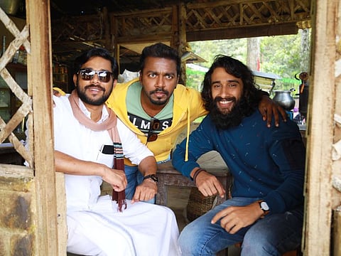 Sharaf U Deen, Vishnu Unnikrishnan and Dhruvan in ‘Children’s Park’.