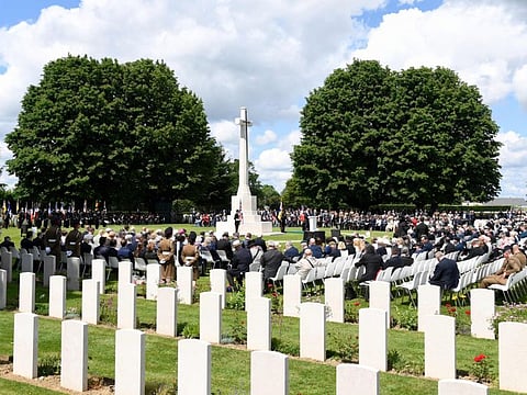 Guests attend a ceremony at the Cathedral of Bayeux, Normandy, northwestern France, on June 6, 2019, as part of D-Day commemorations marking the 75th anniversary of the World War II Allied landings in Normandy.