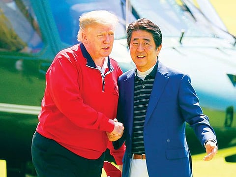 US President Donald J. Trump with Japanese Prime Minister Shinzo Abe