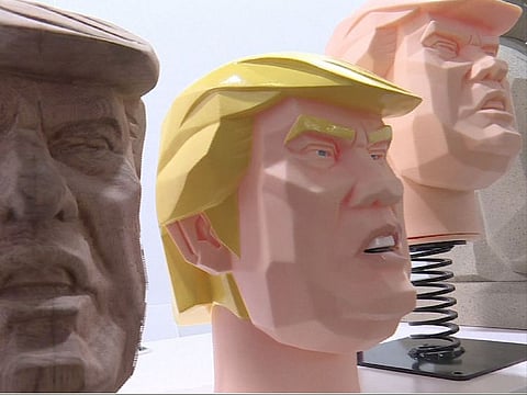 The not-for-sale prototype serves as a proxy for more oblique Trump-bashing heard at the annual tech fair.