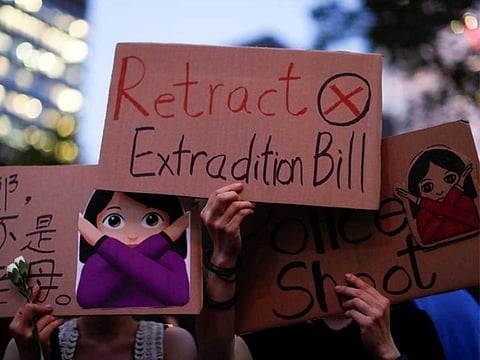 People attend a rally in support of demonstrators protesting against the proposed extradition bill with China, in Hong Kong, China, June 14, 2019. Picture taken June 14, 2019.
