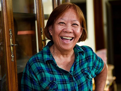 Auralia Villarta poses for the picture at Diana's residence in Dubai.