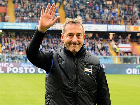 Marco Giampaolo head coach of UC Sampdoria during the Serie A match between UC Sampdoria and Juventus at Stadio Luigi Ferraris on May 26, 2019 in Genoa, Italy