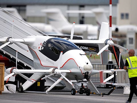Vahana, an experimental flying taxi by Airbus, is seen on static display, before the opening of the 53rd International Paris Air Show at Le Bourget Airport near Paris, France.