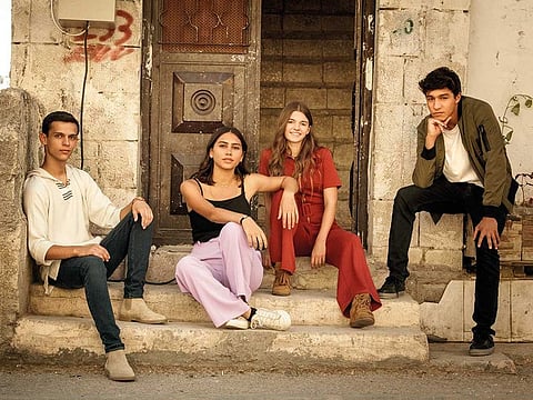 The lead cast of ‘Jinn’ — Sultan Al Khail, Salma Malhas, Aysha Shahaltough and Hamzeh Okab.