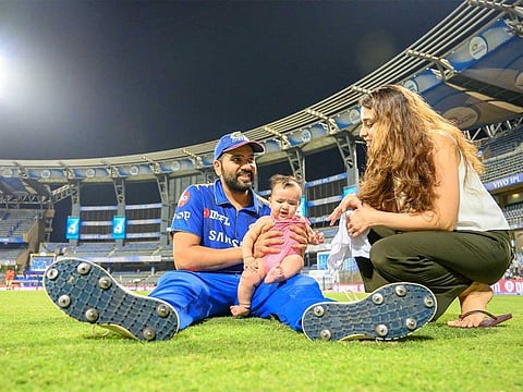 Rohit Sharma with wife and daughter Samaira