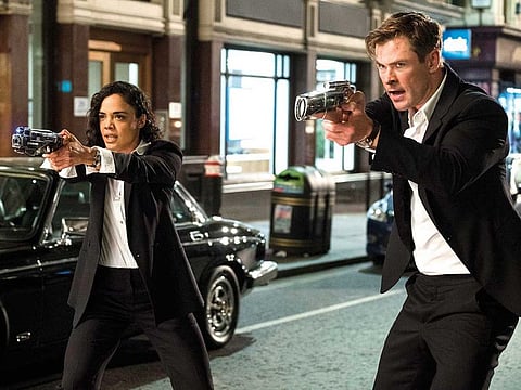 Tessa Thompson and Chris Hemsworth in ‘Men in Black: International