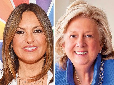 Mariska Hargitay (left) and Linda Fairstein.