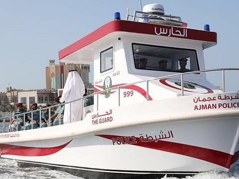 Ajman Police is considering to use radar speed gun to control water traffic and speed of boats and vessels .COURTESY AJMAN POLICE