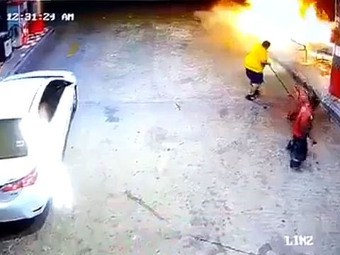 The incident took place at a petrol station in the Qasr area of Jahra Governorate, where a car caught fire while parked at the pump. Illustrative image.