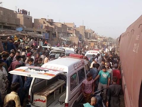 A passenger train rammed into the freight train, which was stationary, near the railway station