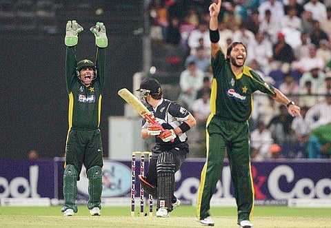 Pakistan team, seen in action against New Zealand in Abu Dhabi last month, will be back to get some valuable match practice before their title defence in Twenty-20 World Cup.