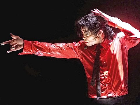 Michael Jackson performing in London in 2006.