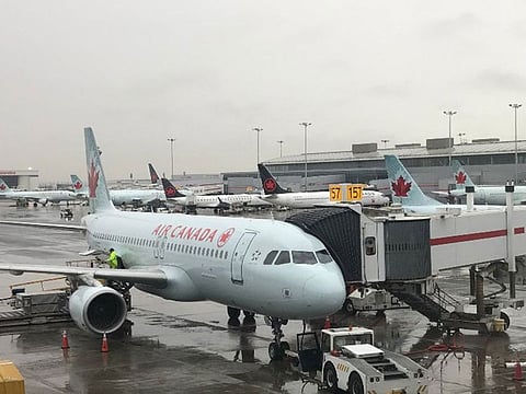 An Air Canada aircraft. An Air Canada Boeing Co 737-8 Max en route between Arizona and Montreal with three crew members on board suffered an engine issue.