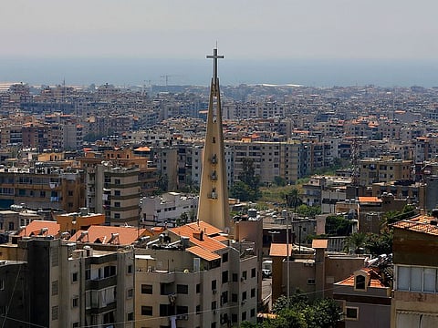 a church in the village of Hadat, where only Christians can rent or buy property, near Beirut, Lebanon. The town's Muslim ban, imposed years ago, has recently sparked a national outcry. The case reflects Lebanon's rapidly changing demographic make-up against the backdrop of deep-rooted sectarian divisions that once erupted into a 15-year civil war. (