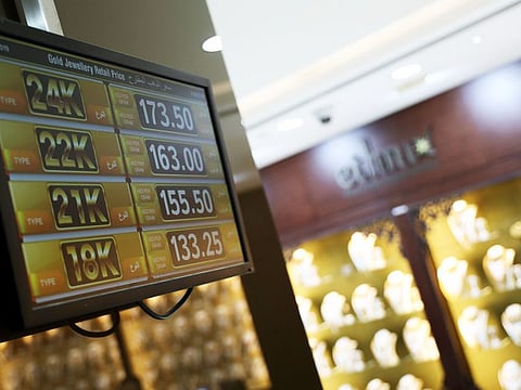 The Dubai Gold rate for June 25 on display.