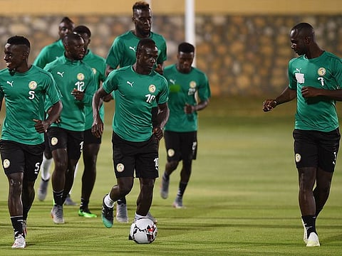 Senegal striker Sadio Mane (centre)