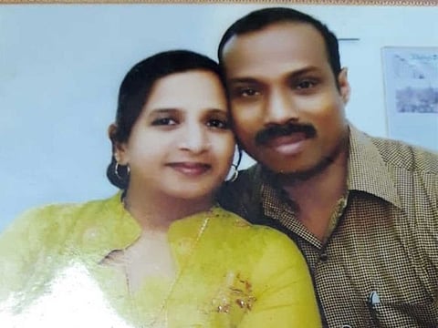 Farzana and her husband in happier times