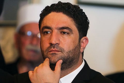 Saleh Al Gharib, state minister for refugee affairs, whose two bodyguards were killed yesterday.