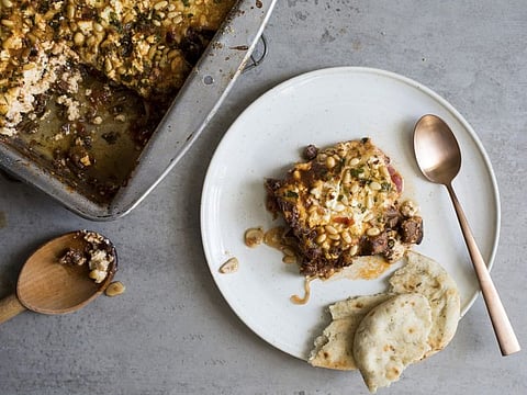 An eggplant, lamb and yogurt casserole in New York, April 2019. When an eggplant dish is bad, it’s enough to put you off eggplant forever. But when it’s good, it’s heaven. Yotam Ottolenghi’s new recipe promises celestial results. Food styled by Iah Pinkney. (Andrew Scrivani/The New York Times)