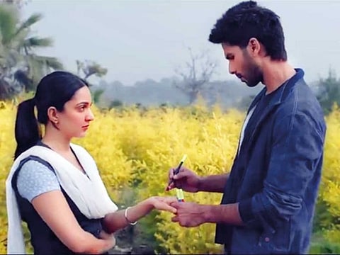 Kiara Advani and Shahid Kapoor in ‘Kabir Singh’.