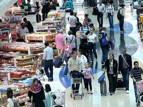 Passengers shop at duty free at the Concourse A — the home of the A380 and the world's first purpose-built facility for the aircraft at Dubai International.