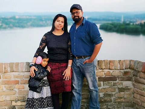 Sapna Nair with her family, holidaying in Serbia during the Eid break.