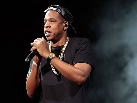 Jay Z performing at the Du arena in Abu Dhabi.