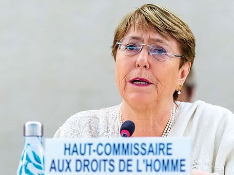 UN High Commissioner for Human Rights Chilean Michelle Bachelet, talk about the situation of human rights in Venezuela, during the 41th session of the Human Rights Council, at the European headquarters of the United Nations in Geneva, Switzerland.