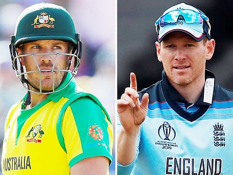 Australia skipper Aaron Finch and England captain Eoin Morgan.