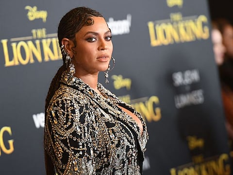 US singer/songwriter Beyonce arrives for the world premiere of Disney's "The Lion King" at the Dolby theatre on July 9, 2019 in Hollywood. / AFP / Robyn Beck