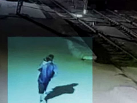 CCTV footage shows the accused coolly walking away with the sleeping girl in his arms.