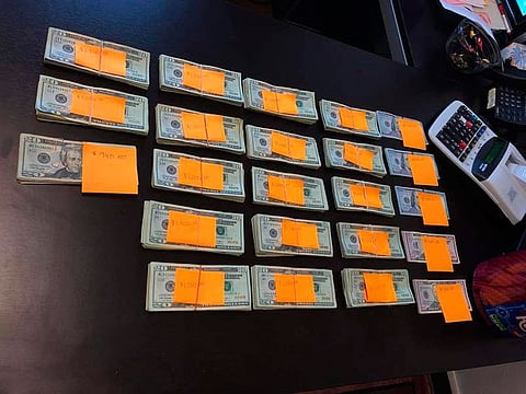 Nearly $23,000 in cash discarded at a recycling bin in a shoebox, which was recovered by a worker at the Samoa Resource Recovery Center operated by Recology in Samoa, California.