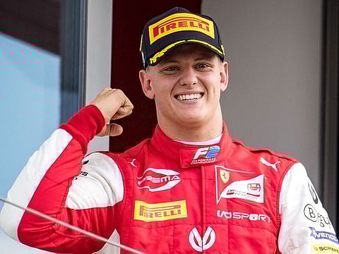 Mick Schumacher, seen in his Formula Two team gear, will be carrying one of the illustrious surnames in the sport when he makes his F1 debut next season.