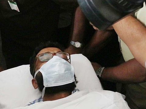 Sreeram Venkitaraman, IAS officer remanded in the case of killing of a scribe in an inebriated stage, being shifted to the medical college hospital from the private hospital where he is currently undergoing treatment, in Thiruvananthapuram, Sunday, Aug. 4, 2019.