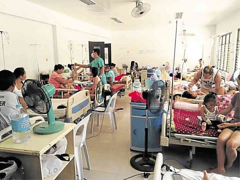DENGUE WARD: A ward at Eastern Samar Provincial Hospital in Borongan City is full of dengue patients and their families. The provincial board of Eastern Samar recently declared the province under a state of calamity due to the rising number of dengue cases.