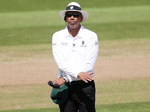 Umpire Joel Wilson in action during the last day of first Ashes Test at Edgbaston, Birmingham on August 5, 2019.