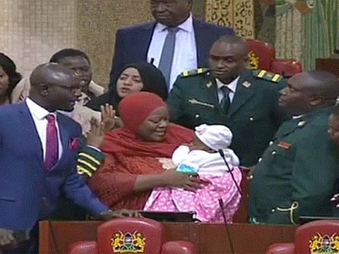 The MP with her baby in parliament