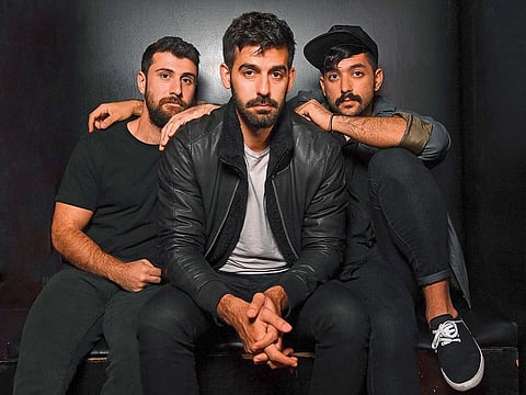 Musicians Haig Papazian, Carl Gerges and Hamed Sinno of Mashrou’ Leila in New York earlier.