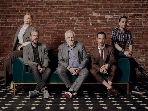 From left, Sarah Snook, Alan Ruck, Brian Cox, Jeremy Strong and Kieran Culkin, the cast of HBO's "Succession," in New York, July 7, 2019.