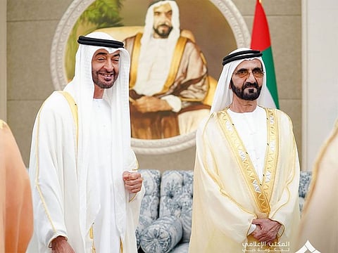President His Highness Sheikh Mohamed bin Zayed Al Nahyan and His Highness Sheikh Mohammed bin Rashid Al Maktoum, Vice President, Prime Minister and Ruler of Dubai.