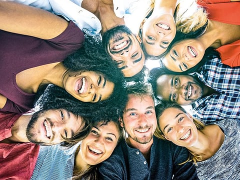 Best friends taking a selfie outdoors