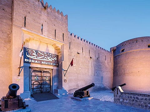 Dubai Museum: Dubai's museum is located in Al-Fahidi Fort. As history goes, the Al-Fahidi Fort was built in 1787 to defend the Dubai Creek. Take this: The fort's walls are built out of traditional coral-blocks and held together with lime. The upper floor is supported by wooden poles, and the ceiling is constructed from palm fronds, mud, and plaster. According to history, the fort served as a residence for the ruling family, a seat of government, garrison, and prison. It was restored in 1971 (and again extensively in 1995), it is now the city's premier museum. The courtyard is home to several traditional boats and a palm-leaf house with an Emirati wind-tower. The right-hand hall features weaponry, and the left-hand hall showcases Emirati musical instruments. Below the ground floor are display halls with exhibits and dioramas covering various aspects of traditional Emirati life (including pearl fishing and Bedouin desert life), as well as artifacts from the 3,000- to 4,000-year-old graves at Al Qusais archaeological site. Ticket cost: Dh3 for adults and Dh1 for children below six years of age.