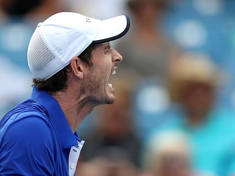 A frustrated Andy Murray during his match against Richard Gasquet during the Cincinnati Masters on Monday.