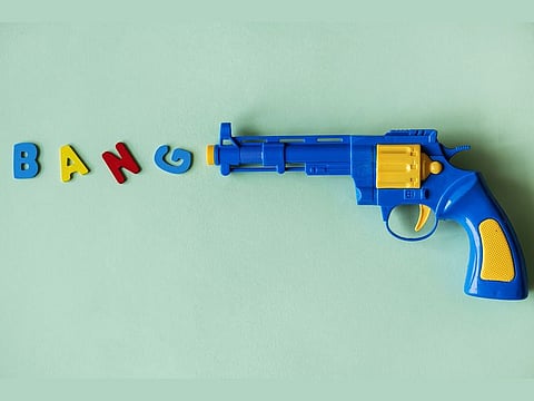 Toy gun. For illustrative purposes only.