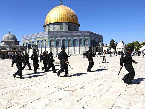 File picture: Israeli security forces at the Al Aqsa Mosque compound.