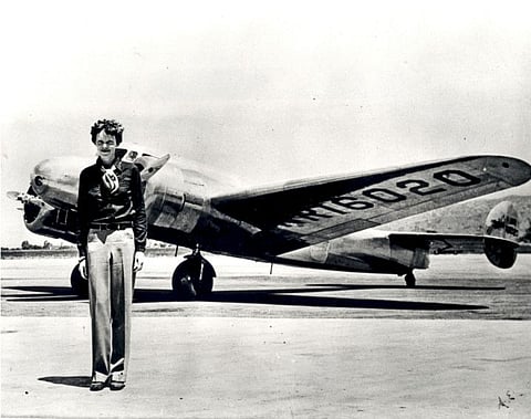 Amelia Earhart near her Lockheed Model 10-E Electra in 1936